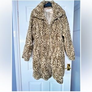 Karen Millen Leopard Faux Fur Coat